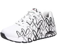 Skechers Uno Spread The Love, Sneaker Donna, White Black Grey Heart Print, 36.5 EU