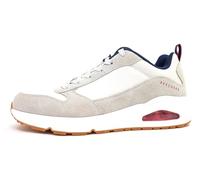 Skechers Uno - Stacre, Scarpe da Ginnastica Uomo, Avorio Off White Leather Pu Mesh Trim Ofwt, 44 EU