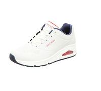 Skechers Uno Stand On Air, Sneaker Donna, White Durabuck Navy Red Trim, 42 EU