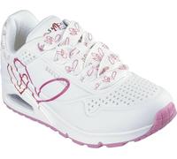 Skechers Uno Twin Hearts, Scarpe da Ginnastica Donna, Bianco Rosso Rosa, 36.5 EU