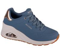 Skechers Uno Wedge Hi Steps 177520-SLT - Sneaker da Donna Slate Duraleather/Rose Gold Trim, Blu, 38 EU