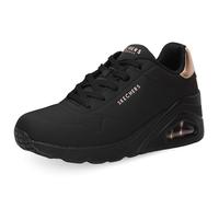 Skechers Uno Wedge Hi Steps Sneakers con zeppa da donna, nero, 38.5 EU