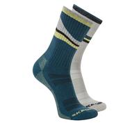 Skechers Uomo 2 Pack uomo's Crew Trail Calze in Petrolio, Taglia Largo