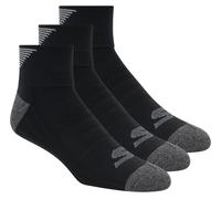 Skechers Uomo 3 Pack uomo's Half Terry Quarter Crew Calze in Nero, Taglia Largo