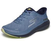 Skechers Uomo Aero Pulse Performance Running Shoes - Lightweight Engineered Mesh Low-Top Daily Runner with Arch Support Slip-in ALLENATRICE, Blue Textile Lime Trim, 43.5 EU