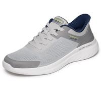 Skechers Uomo Bounder 2.0 Slip-in ALLENATRICE, Grey/Navy, 43 EU