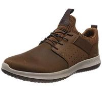 Skechers Uomo Delson Axton Trainers, Dark Brown Leather, 43 EU