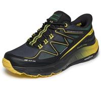 Skechers Uomo D'Lux PRO Reel Cutting Slip-in ALLENATRICE, Black Leather/Synthetic/Mesh/Green Trim, 46 EU
