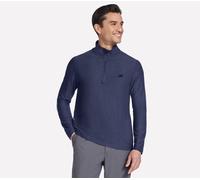 Skechers Uomo GO DRI All Day 1/4 Zip in Blu Navy Blue, Taglia XL