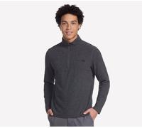 Skechers Uomo GO DRI All Day 1/4 Zip in Nero/Carbone, Taglia Largo