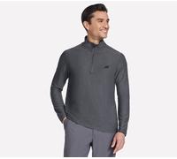 Skechers Uomo GO DRI All Day 1/4 Zip in Nero/Carbone, Taglia Medio