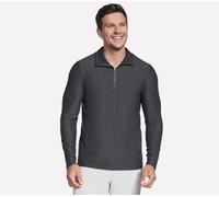 Skechers Uomo GO DRI All Day 1/4 Zip in Nero/Carbone, Taglia Piccolo