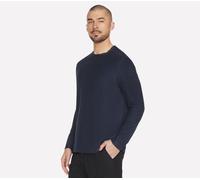 Skechers Uomo GO DRI All Day Long Sleeve maglietta in Blu Navy Blue, Taglia Piccolo