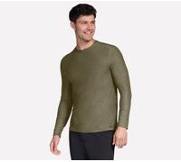 Skechers Uomo GO DRI All Day Long Sleeve maglietta in Oliva/Grigio, Taglia XL