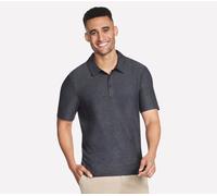 Skechers Uomo GO DRI All Day Polo in Nero/Carbone, Taglia Piccolo