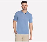 Skechers Uomo GO DRI Pima Signature Polo in Denim, Taglia Largo