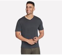 Skechers Uomo GO DRI Pima Signature V-Neck in Marrone, Taglia Largo