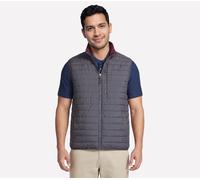Skechers Uomo GO SHIELD Cozy Fit Altitude Reversible Vest in Nero/Carbone, Taglia Medio