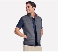 Skechers Uomo GO SHIELD Cozy Fit Altitude Reversible Vest in Nero/Carbone, Taglia Piccolo