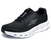 Skechers Uomo Go Walk Glide-Step 2.0 Vic Basket, Tessuto Nero con Bordo Bianco, 44 EU