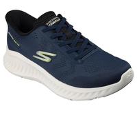 Skechers Uomo Go Walk Now Payton Basket, Bordo Bianco in Tessuto Blu Navy, 41.5 EU