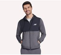 Skechers Uomo Harry Kane Weekend Full Zip felpa con cappuccio in Nero/Carbone, Taglia Largo