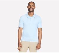Skechers Uomo Off Duty Polo in Naturale/Blu Chiaro, Taglia Piccolo