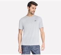 Skechers Uomo Performance Charge Maglietta in Grigio Chiaro, Taglia Largo
