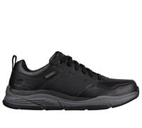Skechers BENAGO MEN, Scarpa da Camminata Uomo, Nero Grigio Pelle Impermeabile, 45.5 EU