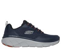 Skechers Uomo Relaxed Fit: D'Lux Walker 2.0 - Steadyway Sneaker in Blu Navy Blue/Arancione, Taglia 48.5, Vegan, Lavabile in lavatrice