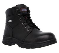 Skechers Uomo Relaxed Fit-Workshire Punta Acciaio Stivale IN Nero