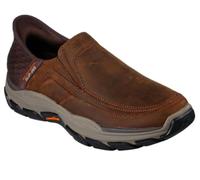 Skechers USA Respected-Elgin 204810 - Pantofole da Uomo in Pelle, 24 cm, CDB (Crazy Horse Marrone Scuro), 9.5 X-Wide