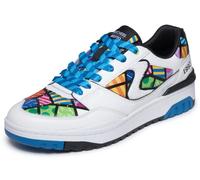 Skechers Uomo S-1992 Sneaker, White Leather Pu Mesh Multi Trim