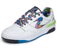Skechers Uomo S-1992 Sneaker, White Leather Pu Mesh Multi Trim