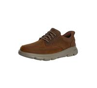 Skechers Uomo Scarpe da Ginnastica in Pelle Garza Relaxed con Punta Arrotondata E vestibilità Comoda, Dark Brown, 40 EU
