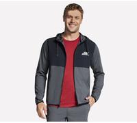 Skechers Uomo SKECH-KNITS Ultra Go Weekend Full Zip felpa con cappuccio in Nero/Carbone, Taglia Medio