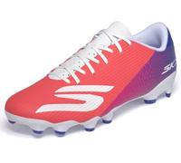 Skechers Uomo SKX_2 Academy Firm Ground Scarpe da Calcio, White/Blue/Pink, 45 EU