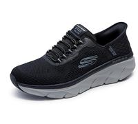Skechers Uomo Slip-in Relaxed Fit: D'Lux Walker 2.0 - Sneaker Rezinate, Nero/Grigio, 8.5 X-Wide