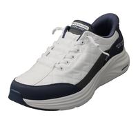 Skechers Contour Foam Cozy Fit, Scarpe da Ginnastica Uomo, White Mesh/Duraleather/Navy Trim, 45 EU