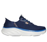 Skechers Uomo Slip-ins Relaxed Fit: D'Lux Vapor Sneaker in Blu Navy Blue/Arancione, Taglia 47.5, Vegan