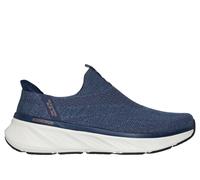 Skechers Uomo Slip-ins Relaxed Fit: Edgeride - Commissioner Sneaker in Blu Navy Blue/Arancione, Taglia 39.5, Vegan, Lavabile in lavatrice