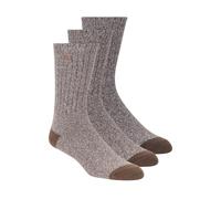 Skechers Uomo Super Soft Stivali Crew Calze - 3 Pack in Marrone, Taglia Largo