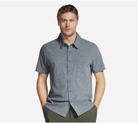 Skechers Uomo The GO WALK Air corto Sleeve Shirt in Nero/Carbone, Taglia Piccolo