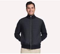Skechers Uomo The Hoodless felpa con cappuccio Knit Hybrid Giacca in Nero, Taglia 2XL