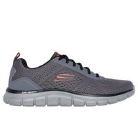 Skechers Uomo Track - Leshur Sneaker in Carbone/Arancione, Taglia 44, Vegan, Lavabile in lavatrice