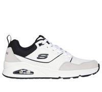 Skechers Uno Retro One, Scarpe da Ginnastica Uomo, White Leather/Duraleather/Black Mesh, 48.5 EU