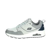 Skechers Uno Retro One, Sneaker Uomo, Maglia in Pelle Scamosciata Duraleather Grigia, 42.5 EU