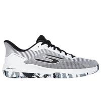 Skechers Viper Court PRO 2.0, Scarpe da Ginnastica Uomo, Tessuto Sintetico Bianco con Finiture Nere, 45 EU