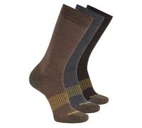 Skechers Uomo Work: 3 Pack uomo's Over Calf Compression Calze in Marrone/Multicolore, Taglia Largo