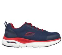 Skechers Uomo Work: Arch Fit SR - Ringstap Sneaker in Blu Navy Blue/Rosso, Taglia 43